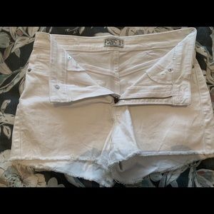 High rise denim shorts